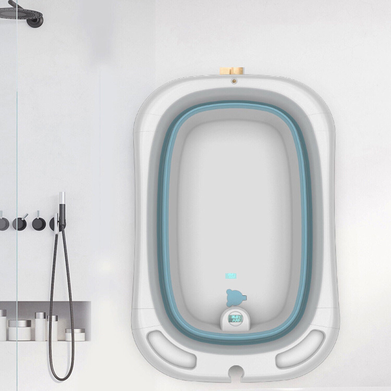 Baby Bath Tub Smart Sensor Temperature Portable Infant Bathtub Anti Slip Foldabl by KIDOO – Baby Product UK