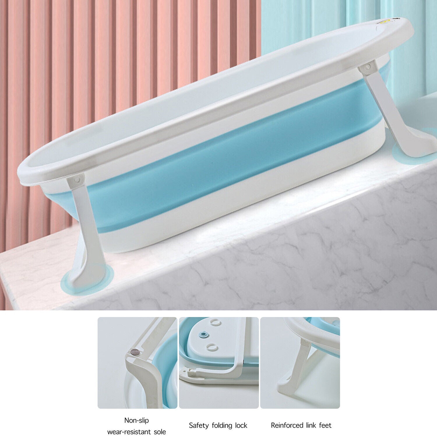 Baby Bath Tub Smart Sensor Temperature Portable Infant Bathtub Anti Slip Foldabl by KIDOO – Baby Product UK