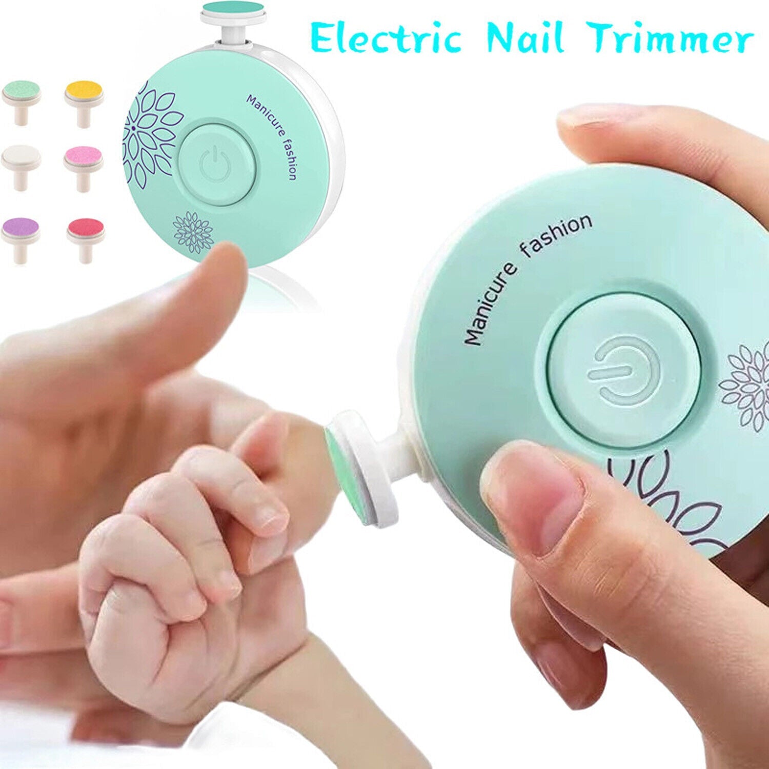 Electric Baby Nail File – Model NF01 | 6 - in - 1 Safe Trimmer for Infants & Toddlers (0M+) by KIDOO – Baby Product UK