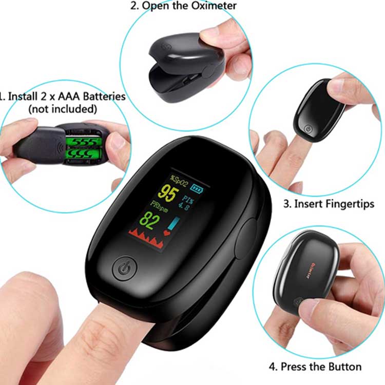 Finger Pulse Oximeter – Model OX01 | Rapid SpO₂ & Heart Rate Monitor (Adults) by KIDOO – Baby Product UK