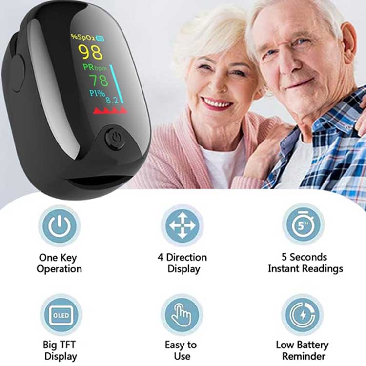 Finger Pulse Oximeter – Model OX01 | Rapid SpO₂ & Heart Rate Monitor (Adults) by KIDOO – Baby Product UK
