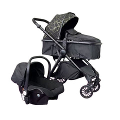 KIDOO® 3 - in - 1 Baby Stroller with Infant Car Seat – Model 8813 - DB03 (Black) by KIDOO – Baby Product UK