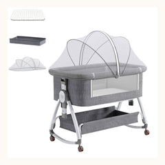KIDOO® Baby Bedside Sleeper – Model 858 | Foldable & Breathable Crib for Newborns (0–18M / 9KG) by KIDOO – Baby Product UK