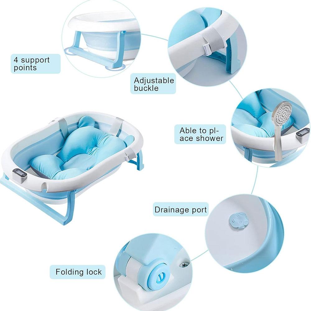 KIDOO® Foldable Baby Bathtub – Model BT01 | Compact Tub with Temperature Sensing (Newborn–Toddler) by KIDOO – Baby Product UK