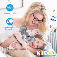 Musical Elephant Plush Toy – Soothing Lullabies, Lights & Sounds for Newborns by KIDOO – Baby Product UK