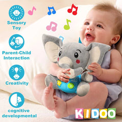 Musical Elephant Plush Toy – Soothing Lullabies, Lights & Sounds for Newborns by KIDOO – Baby Product UK