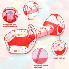 Play Tent Tunnel,3in1 with Crawl Tunnel, Ball Pool for Boys & Girls IndoorOutdo by KIDOO – Baby Product UK