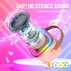 rtable Bluetooth Karaoke Machine with Microphones, Voice Effects & LED Lights – for Kids & Adults by KIDOO – Baby Product UK
