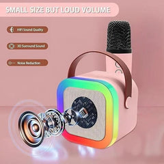 rtable Bluetooth Karaoke Machine with Microphones, Voice Effects & LED Lights – for Kids & Adults by KIDOO – Baby Product UK