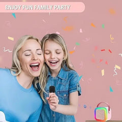 rtable Bluetooth Karaoke Machine with Microphones, Voice Effects & LED Lights – for Kids & Adults by KIDOO – Baby Product UK