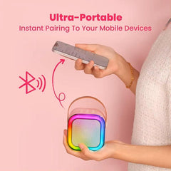 rtable Bluetooth Karaoke Machine with Microphones, Voice Effects & LED Lights – for Kids & Adults by KIDOO – Baby Product UK