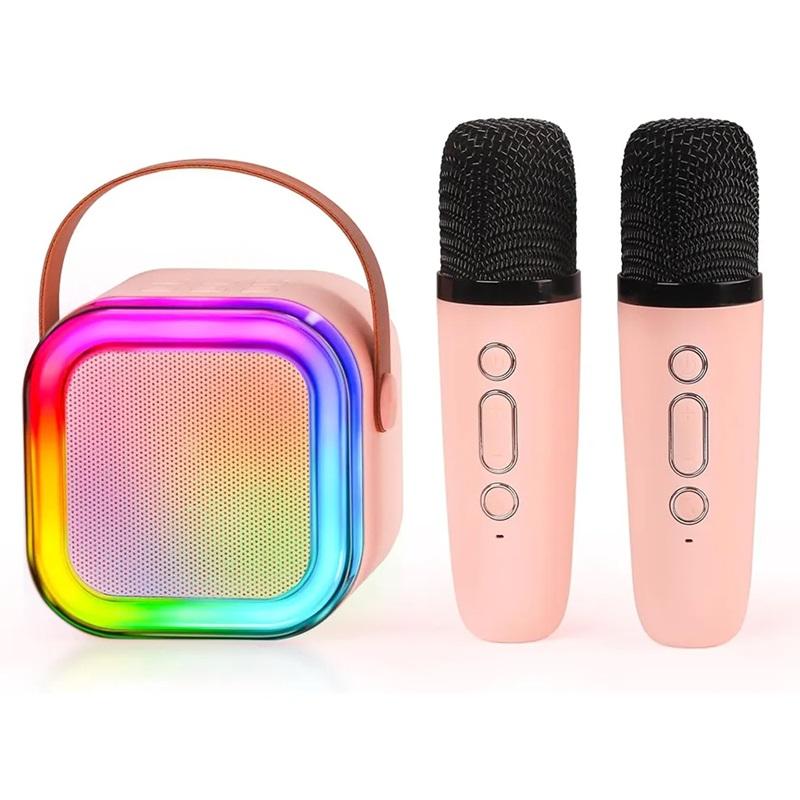 rtable Bluetooth Karaoke Machine with Microphones, Voice Effects & LED Lights – for Kids & Adults by KIDOO – Baby Product UK