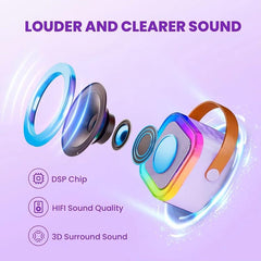 rtable Bluetooth Karaoke Machine with Microphones, Voice Effects & LED Lights – for Kids & Adults by KIDOO – Baby Product UK