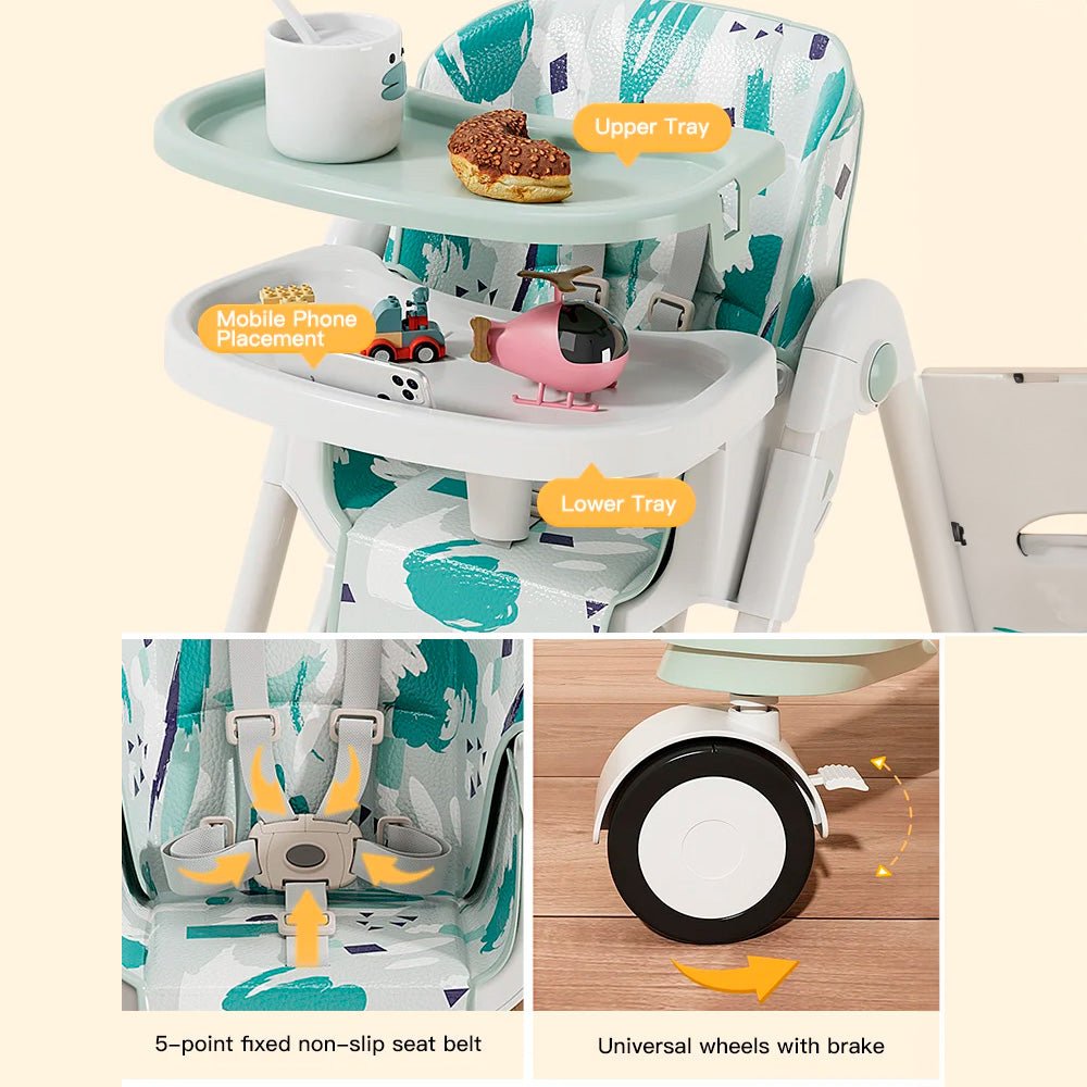 3 in 1 Baby High Chair Portable High Chair Baby Feeding Multi - function Eating Highchair : Comfort, Convenience, Combined!" Baby Newborn Infant by KIDOO – Baby Product UK