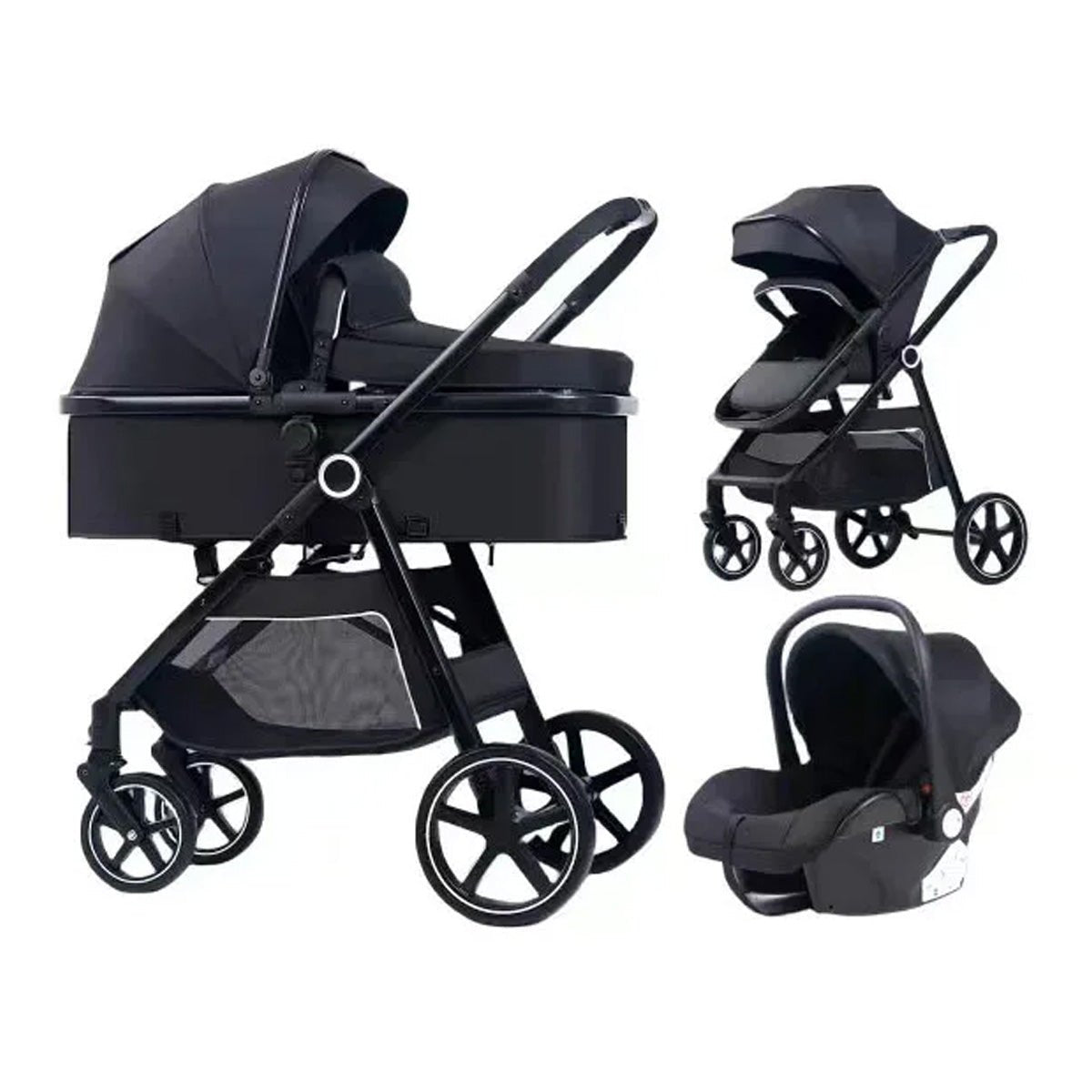 AT Performance Stroller 3 in 1 Set, with Infant Car Seat Mink PRO I - Size, Travel System, Baby Pushchair, Buggy , Foldable, Accessories, for Newborn, from Birth to 3 Years by KIDOO – Baby Product UK