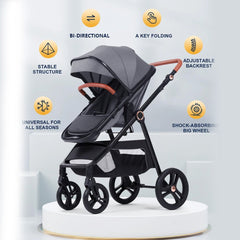 AT Performance Stroller 3 in 1 Set, with Infant Car Seat Mink PRO I - Size, Travel System, Baby Pushchair, Buggy , Foldable, Accessories, for Newborn, from Birth to 3 Years by KIDOO – Baby Product UK
