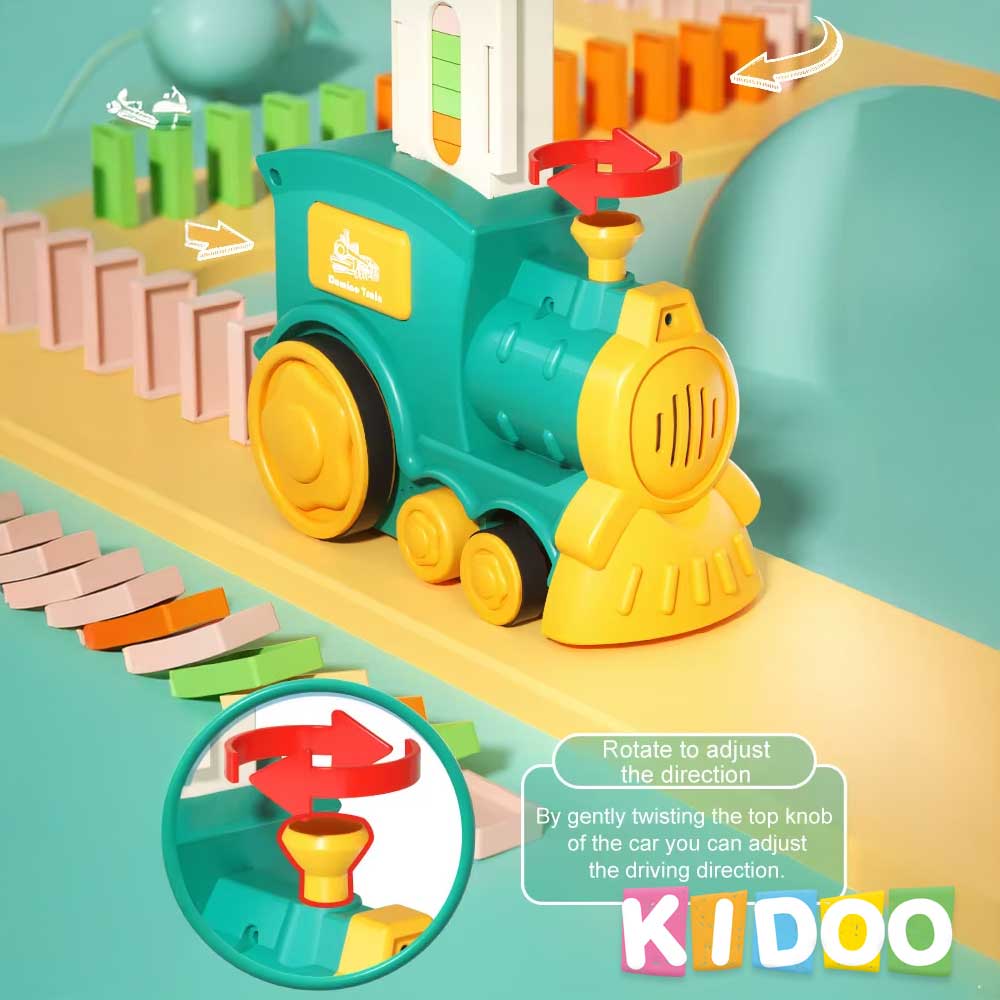 Domino Train Toy Set for Kids – Automatic Domino Laying Train with 100 Pieces | Educational STEM Gift Ages 3 - 12 by KIDOO – Baby Product UK
