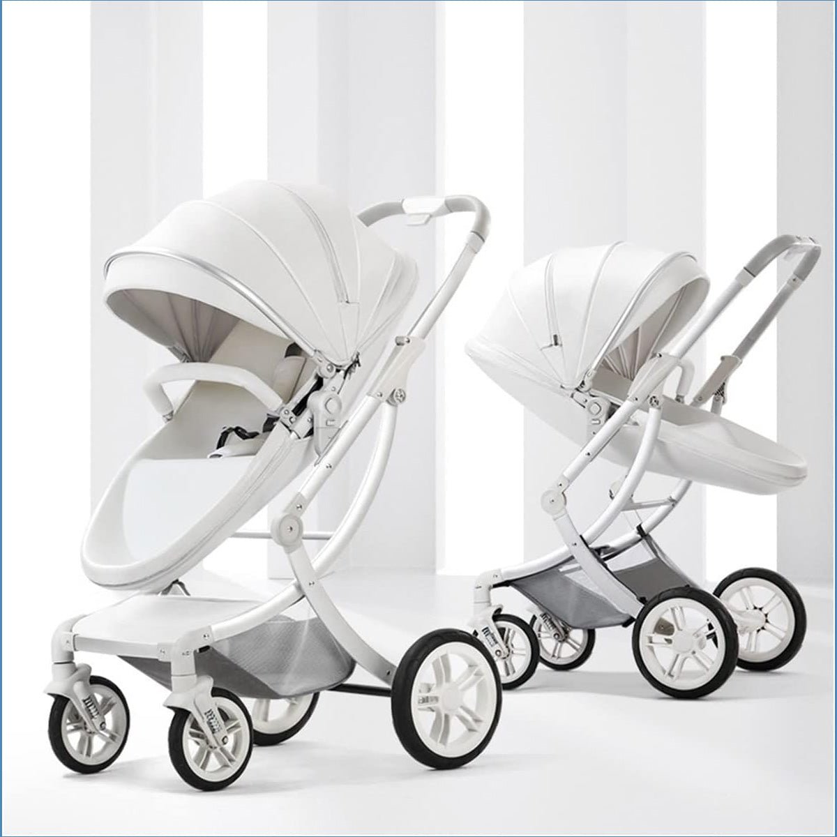 Eggshell Design Luxury 3 in1 Baby Pram Stroller ,Seat, Sleeping Basket,Folding High Landscape Pram Stroller,Newborn Pushchair With Aluminum Alloy Frame, by KIDOO – Baby Product UK
