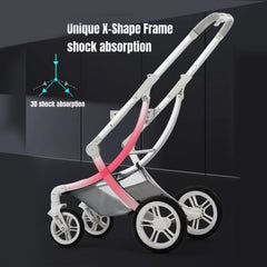 Eggshell Design Luxury 3 in1 Baby Pram Stroller ,Seat, Sleeping Basket,Folding High Landscape Pram Stroller,Newborn Pushchair With Aluminum Alloy Frame, by KIDOO – Baby Product UK