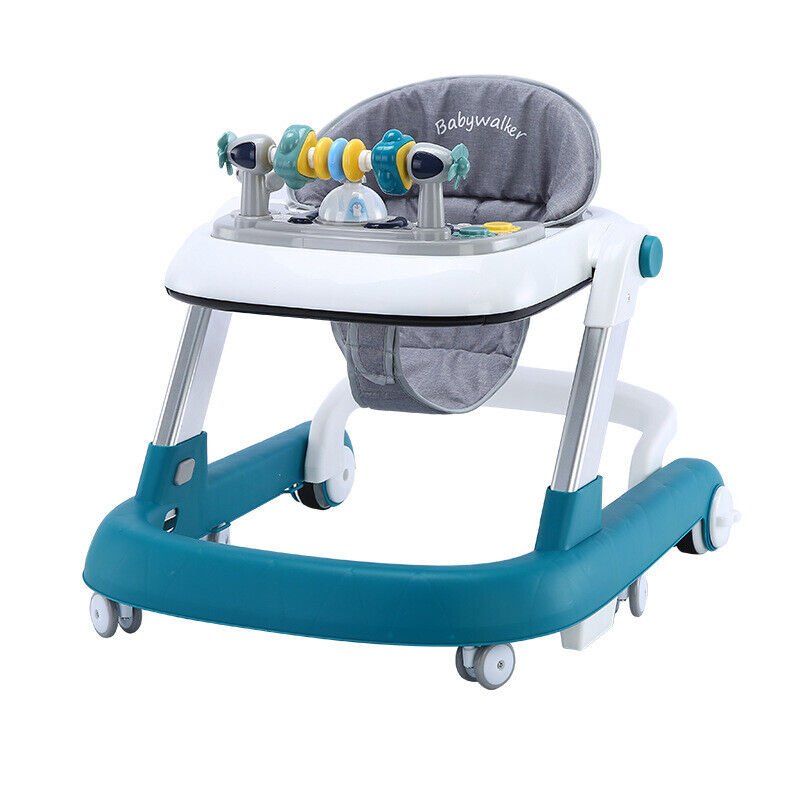 Feet Baby Walker Anti Fall Convertible Walker In To Push walker with Adjustable Speed Wheels & 2 Levels Height Adjustments & Detachable Toy Bar With Music & Light, by KIDOO – Baby Product UK