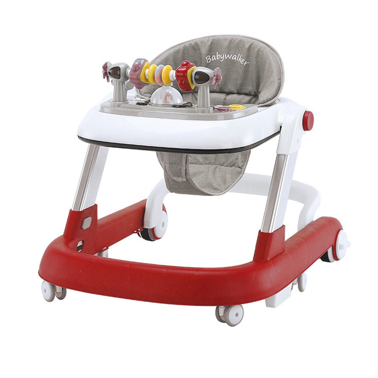 Feet Baby Walker Anti Fall Convertible Walker In To Push walker with Adjustable Speed Wheels & 2 Levels Height Adjustments & Detachable Toy Bar With Music & Light, by KIDOO – Baby Product UK