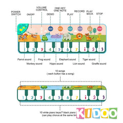 Jefshon Baby Piano Musical Mat – Interactive Music Playmat with Animal Sounds & Piano Keys | Educational Toy for Toddlers Ages 1 - 3 by KIDOO – Baby Product UK
