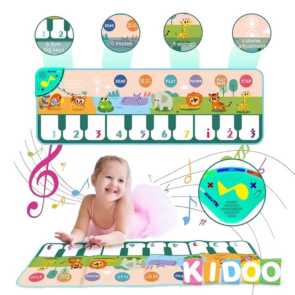 Jefshon Baby Piano Musical Mat – Interactive Music Playmat with Animal Sounds & Piano Keys | Educational Toy for Toddlers Ages 1 - 3 by KIDOO – Baby Product UK