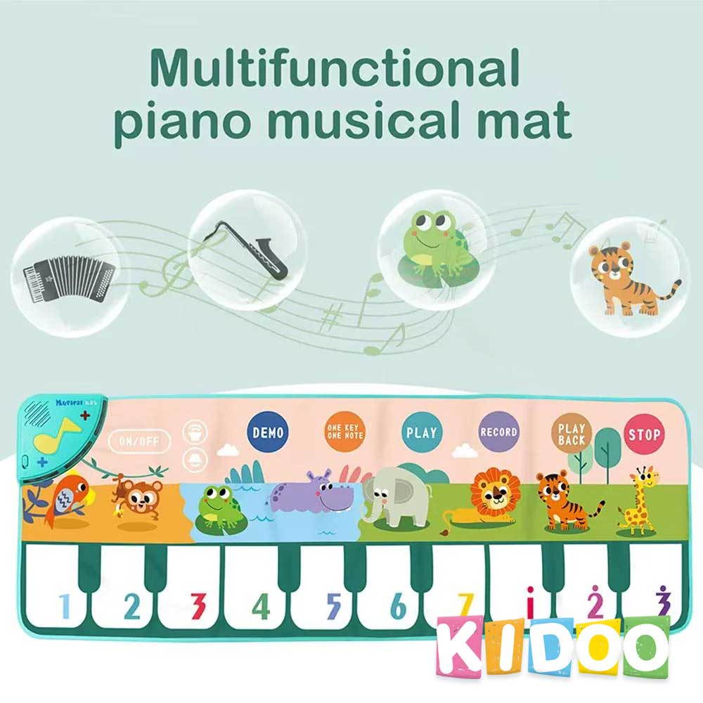 Jefshon Baby Piano Musical Mat – Interactive Music Playmat with Animal Sounds & Piano Keys | Educational Toy for Toddlers Ages 1 - 3 by KIDOO – Baby Product UK