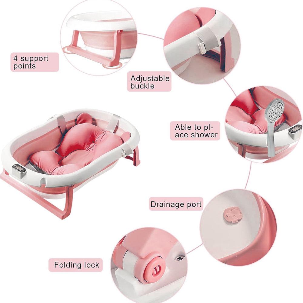 KIDOO® Foldable Baby Bathtub – Model BT01 | Compact Tub with Temperature Sensing (Newborn–Toddler) by KIDOO – Baby Product UK