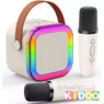 rtable Bluetooth Karaoke Machine with Microphones, Voice Effects & LED Lights – for Kids & Adults by KIDOO – Baby Product UK